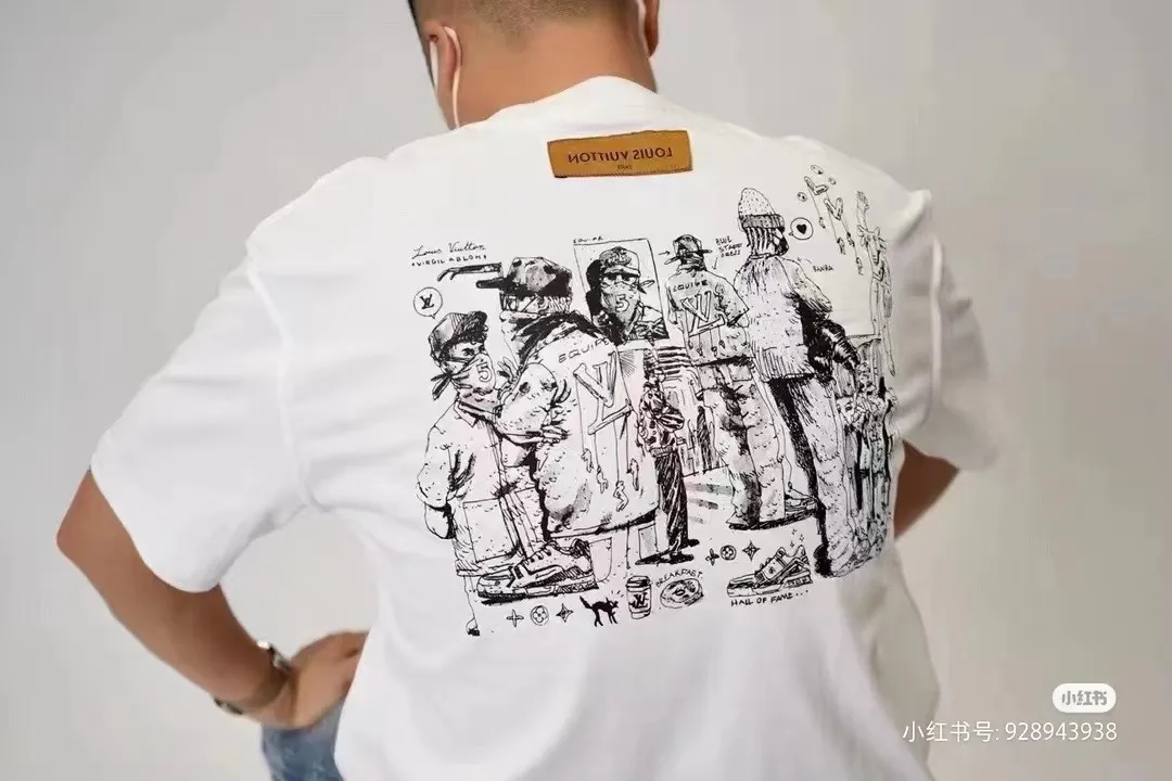 Louis Vuitton/Louis Vuitton employee limited foam printed short-sleeves
